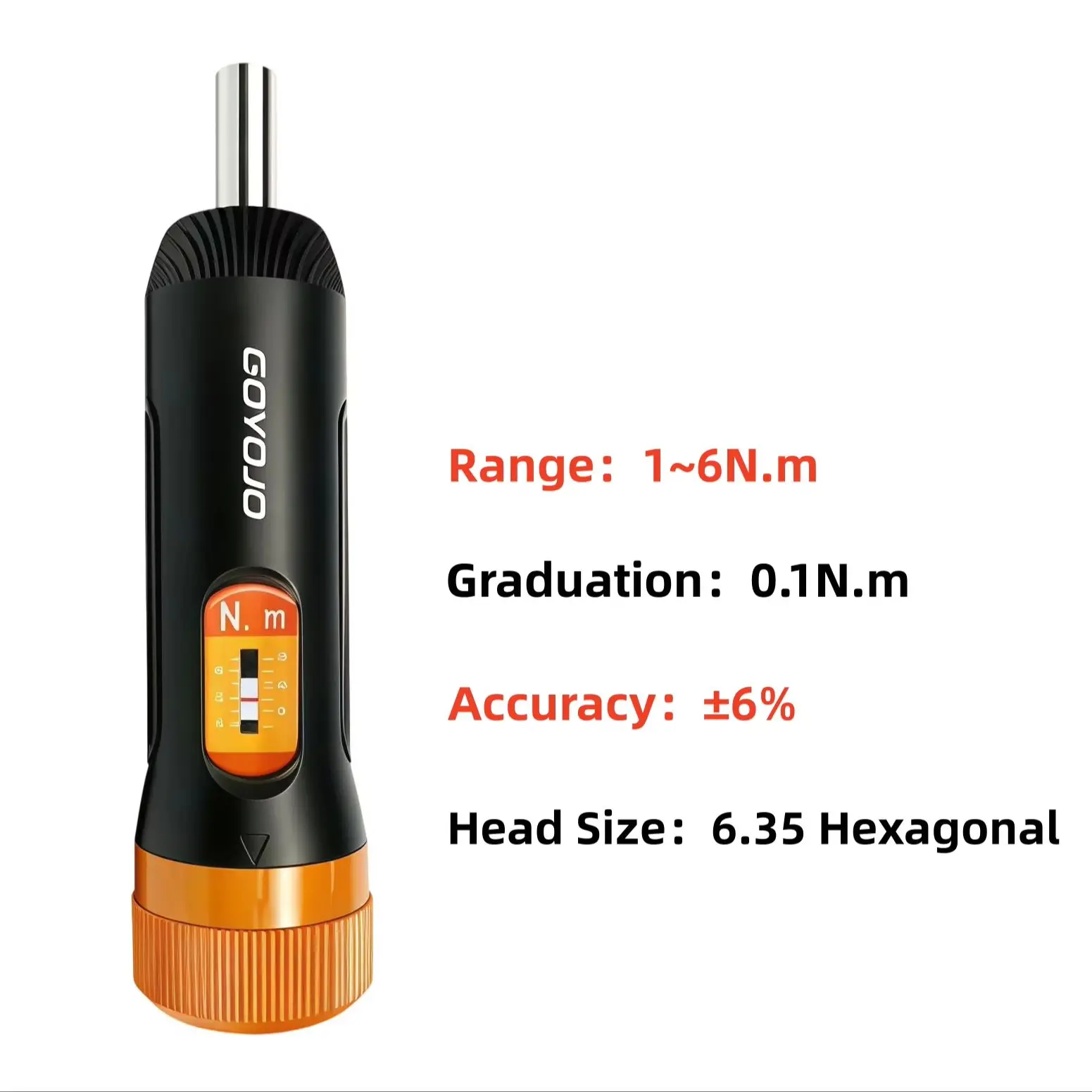 AliExpress GOYOJO 1/4' Torque Screwdriver Set 6.35 Hexagonal 10~70in.lb & 1-6N.m Presetting Torque Values For Bike Maintenance Tool Repair