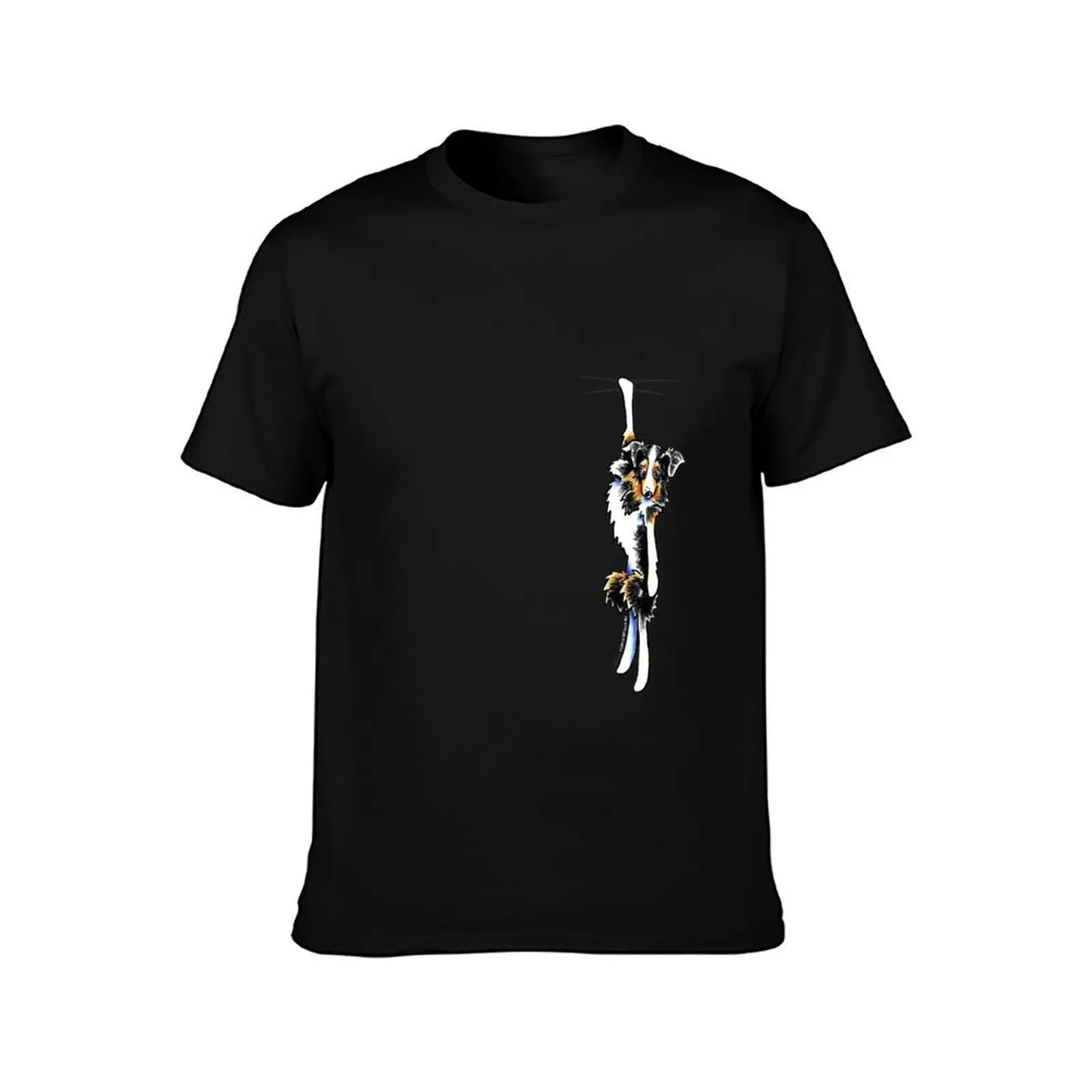 Clingy Australian Shepherd T-Shirt, Summer Casual Cotton Tee, Oversized Streetwear Tops, Vintage Graphic Print, Unisex Men Women