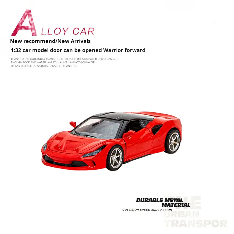 Jouet de voiture de sport pour enfants, Simulation de voiture en alliage, modèle de porte rétractable, ornement de gâteau, 1:36