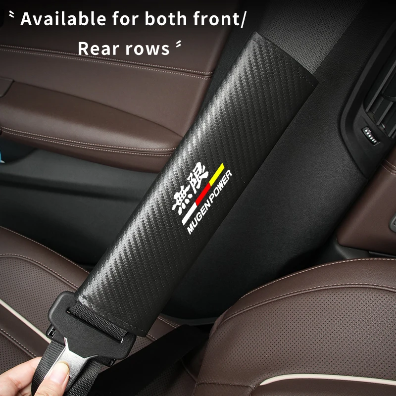 

Car Seat Belt Shoulder Protector Case Carbon Fibre Seatbelt Cover For Honda Mugen Civic Accord CRV Fit Jazz Transalp CBR cb500x