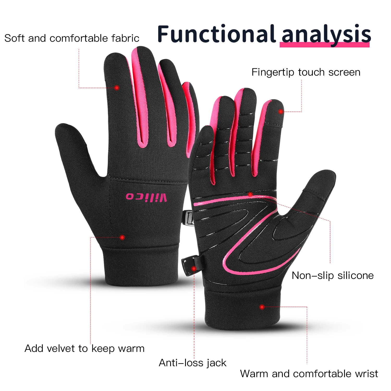 Outdoor Parent-Child Autumn And Winter Children'S Sports Running Cycling Touch Screen Warm Gloves With Fleece Anti Cold Cycling