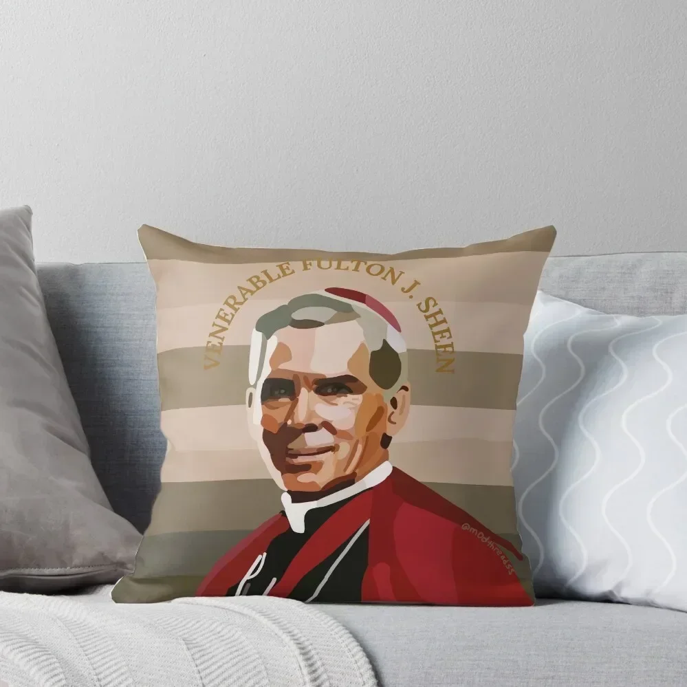 

Ven. Fulton J. Sheen Throw Pillow Elastic Cover For Sofa Marble Cushion Cover Decorative Sofa Cushions pillow