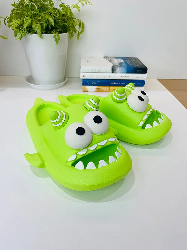 ZUOFU Unisex 3D Cartoon Monster EVA-Slipper für Frühling und Sommer, rutschfest, leicht, für drinnen und draußen, Badezimmer, Hausschuhe – Detail 9