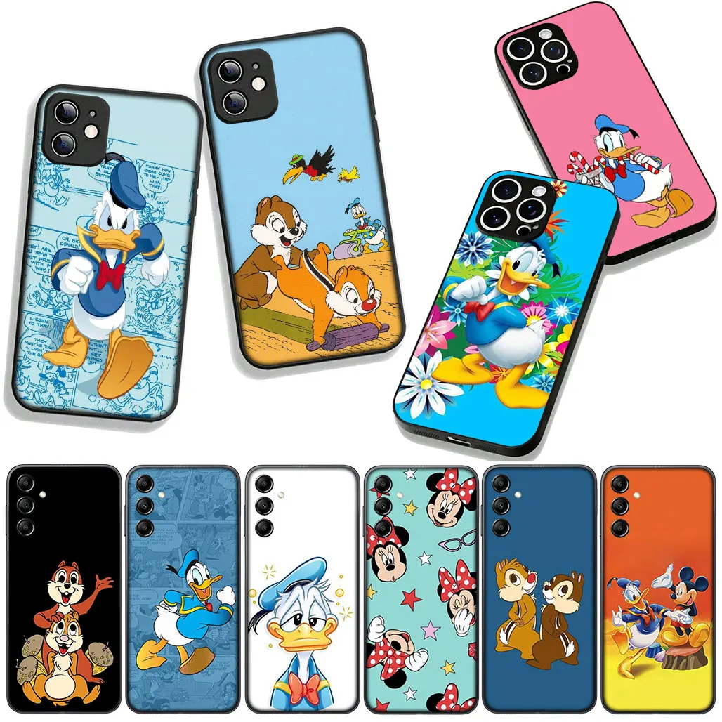 Donald Duck Chip Dale Phone Case for Samsung Galaxy A12 A14 A31 A41 A50 A51 A6 A7 A70 A71 A8 A21S J6 M56 M06 M15 M16 Note 20 9 8
