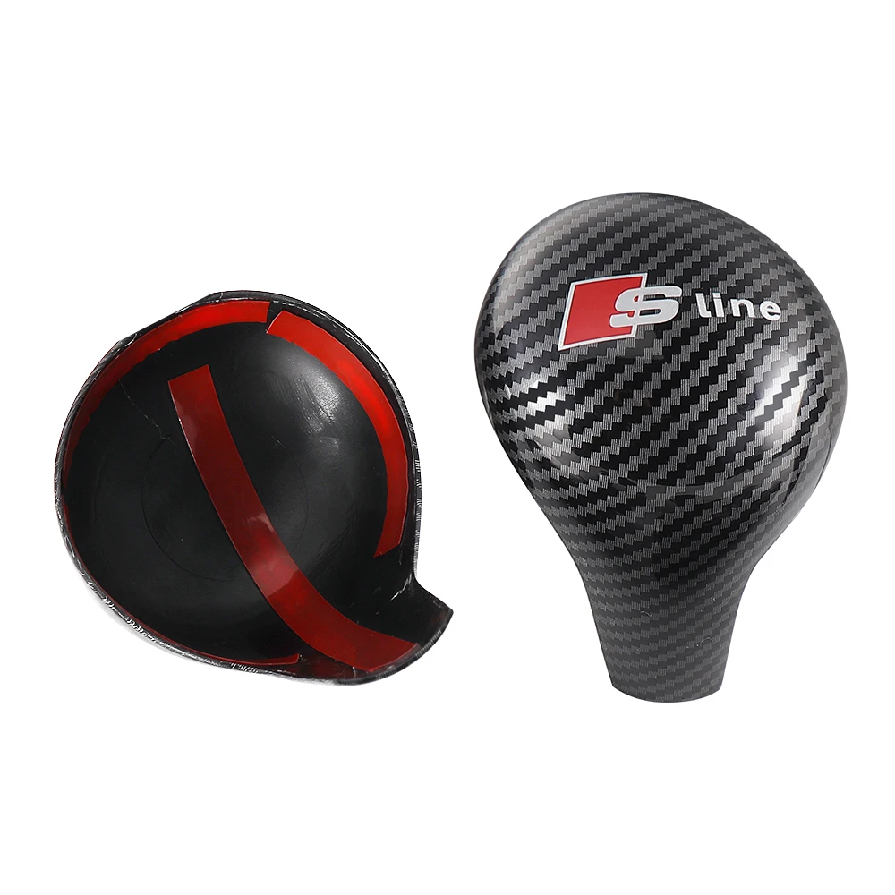 Gear Shift Knob ABS SLINE Carbon Fiber Cover Gear Rod Protect Case Manual Shifter for AUDI A6L A7 A4 A5 A6 Q5 Q7 S6 S7 A3 Q2 Q5L