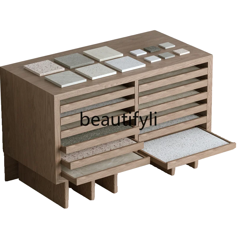 Log Wind Sample Display Cabinet Multi-layer Drawer Display Cabinet Product Shelf