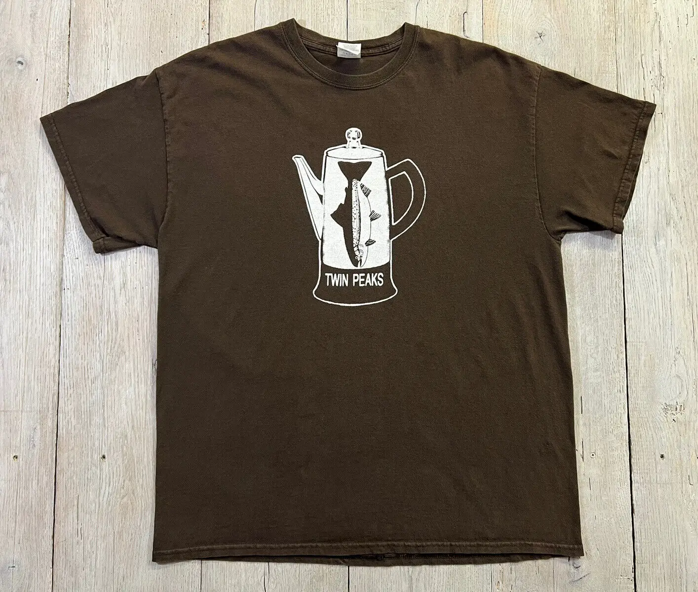 Twin Peaks Fish Percolator T Shirt Size XL Vtg Y2K