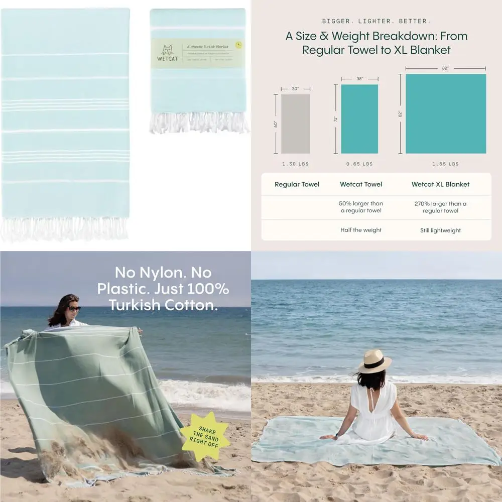 

Пляжное одеяло из турецкого хлопка, пескозащитное (82x82) — 100% хлопок, сделано в Турции, мягкое и большое одеяло