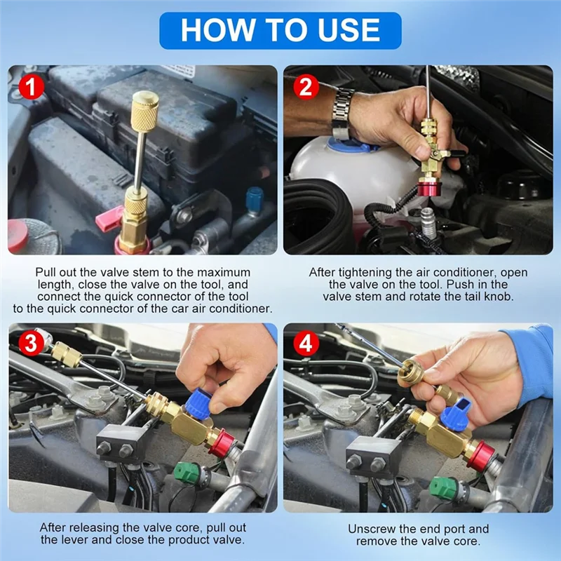 

Air Conditioning Valve Core Remover Installer Tool For R134A R1234YF R22, For R134a R1234yf Compatible Tool Set