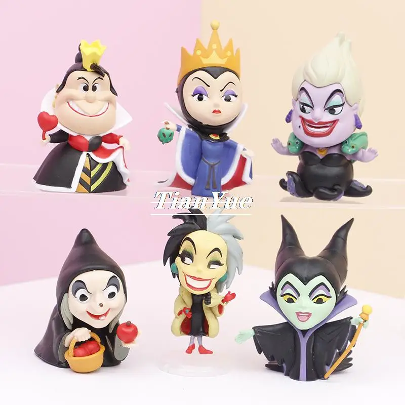 Anime méchant sorcière toxique personnage de film 6 pièces/ensemble modèle en vinyle Figure décoration 8 cm