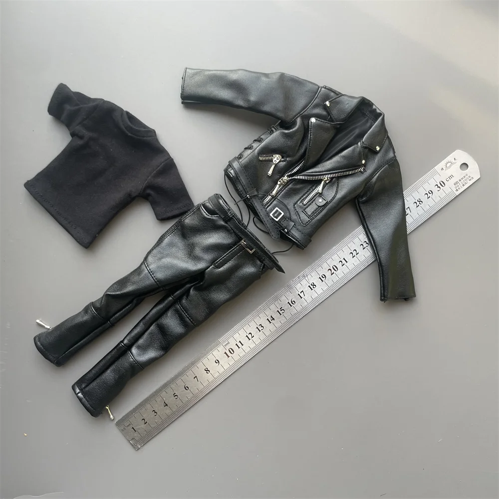 

1/6th ZYTOYS Soldier Doll Tough Guy Terminator Black Coat Pant Vest Toys Model Accessories For 12" COO BD001 Figure Collect DIY