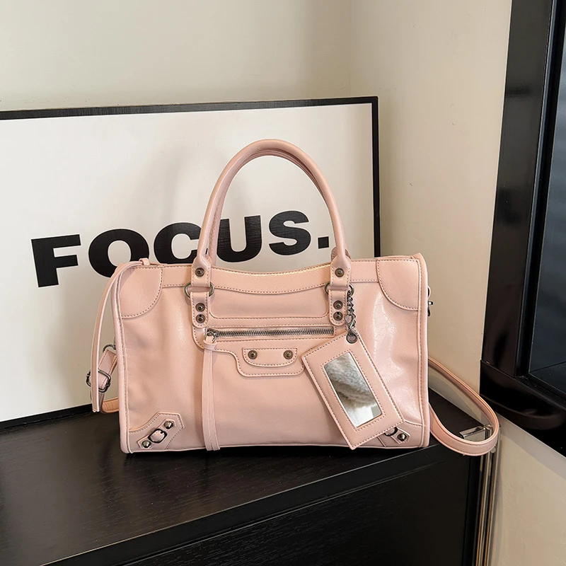 Bolsa tote de alta qualidade elegante couro clássico designer paris moda grande capacidade cor sólida viajante