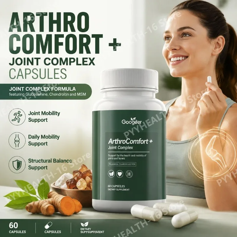 Googeer Joint Support Capsules with Glucosamine Chondroitin MSM Turmeric & Boswellia Extract Daily Mobility Formula 60 Capsules