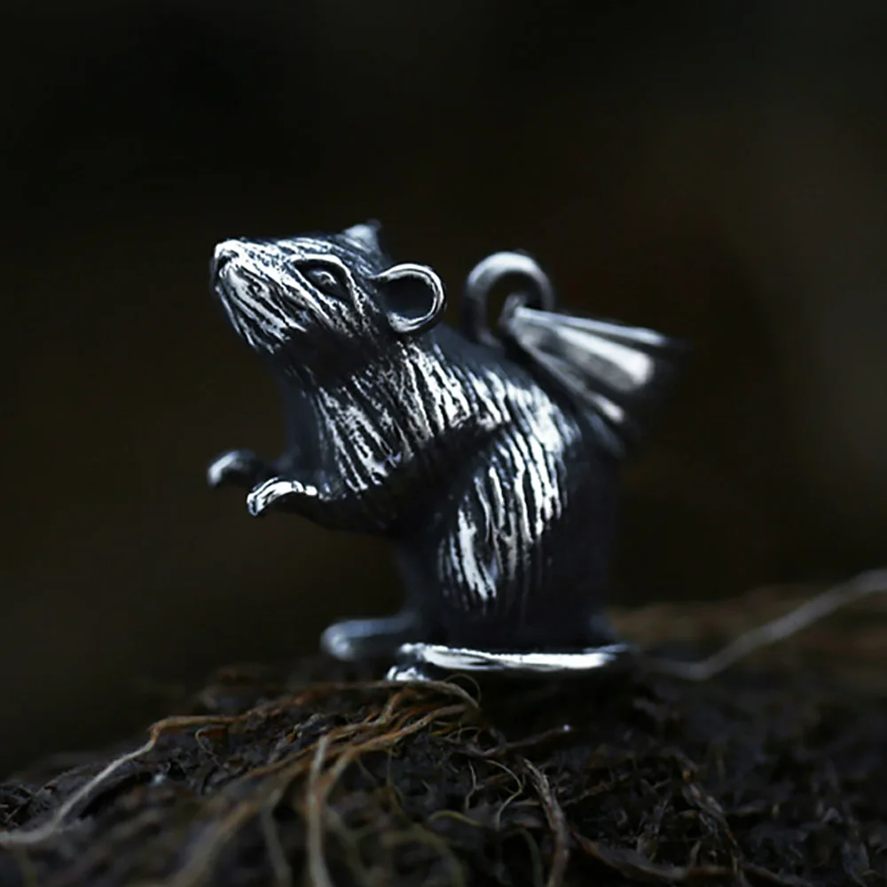 Neue Gothic 316L Edelstahl Maus Ratte Anhänger Halskette Für Männer Frauen Hip Hop Biker Mode Tier Schmuck Geschenke Dropshipping