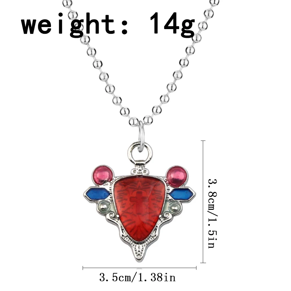 Anime JOJOS BIZARRE ADVENTURE Halskette Roter Stein von Aja Cosplay Anhänger Halskette Kette Choker Halsketten Charms Schmuck Damen Herren – Detail 1