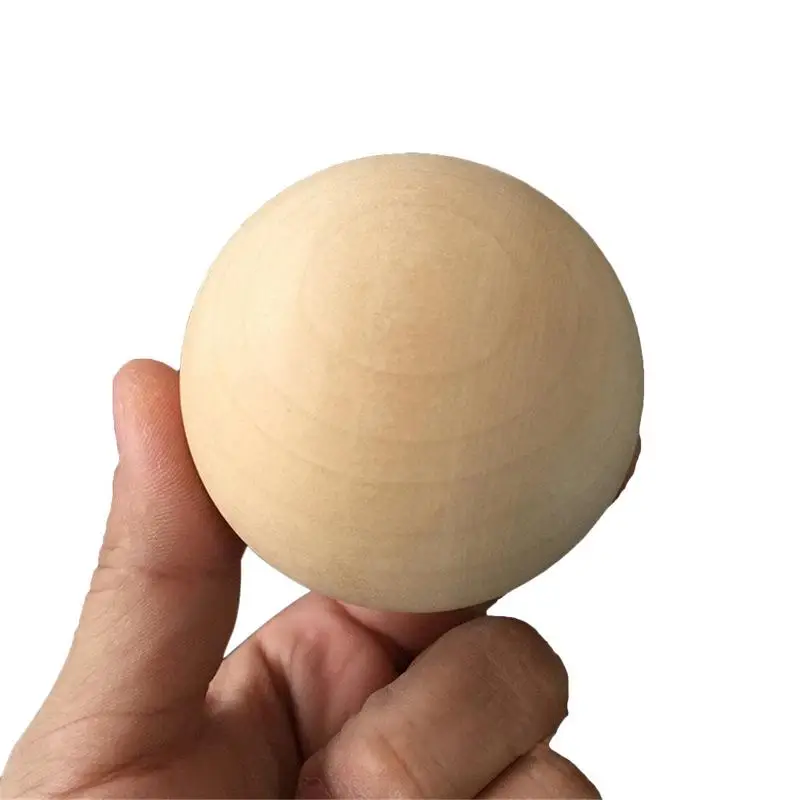 Natural No Hole Wooden Beads Lead-free Wood Round Balls For Home Decoration Diy Eco-Friendly Wood Crafts 30mm-75mm