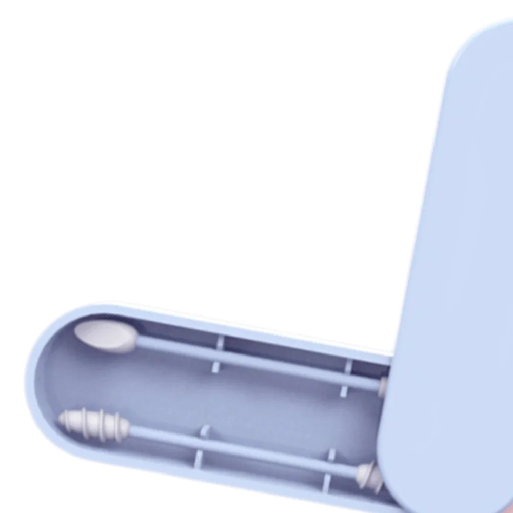 4 قطعة/المجموعة أعواد قطنية قابلة لإعادة الاستخدام 4 في 1 أعواد سيليكون محمولة مع مرآة قابلة للتنظيف لتنظيف الأذن أداة ماكياج التجميل