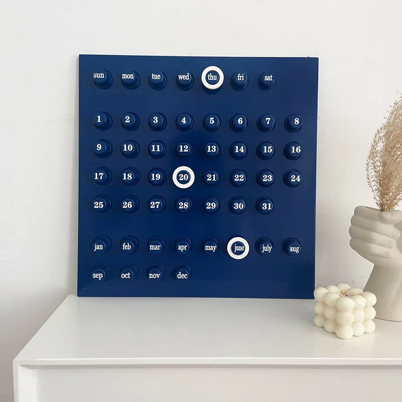 Antique Wooden Monthly Calendar Retro Bedroom Decor Artistic Craft Designer Birthday Gift Yearly Almanac