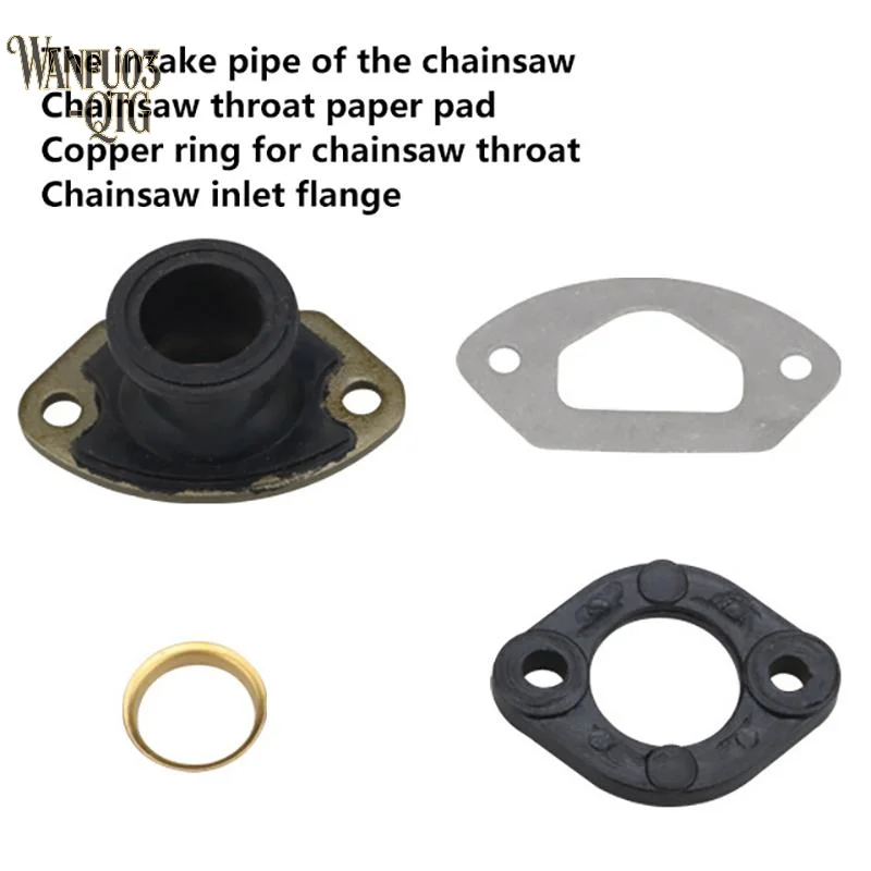Hot Sale Chainsaw  Manifold Pipe Carburetor Boot Inlet Flange Gasket Copper Ring Replacement Parts for 52cc 58cc 59cc  Chainsaw