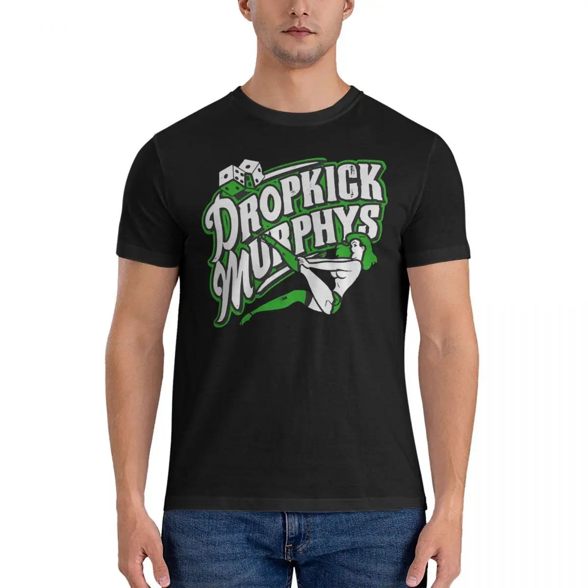 Men T-Shirts Text Logo Leisure Pure Cotton Tee Shirt Short Sleeve Dropkick Murphys T Shirts Round Neck Clothes Graphic Printed