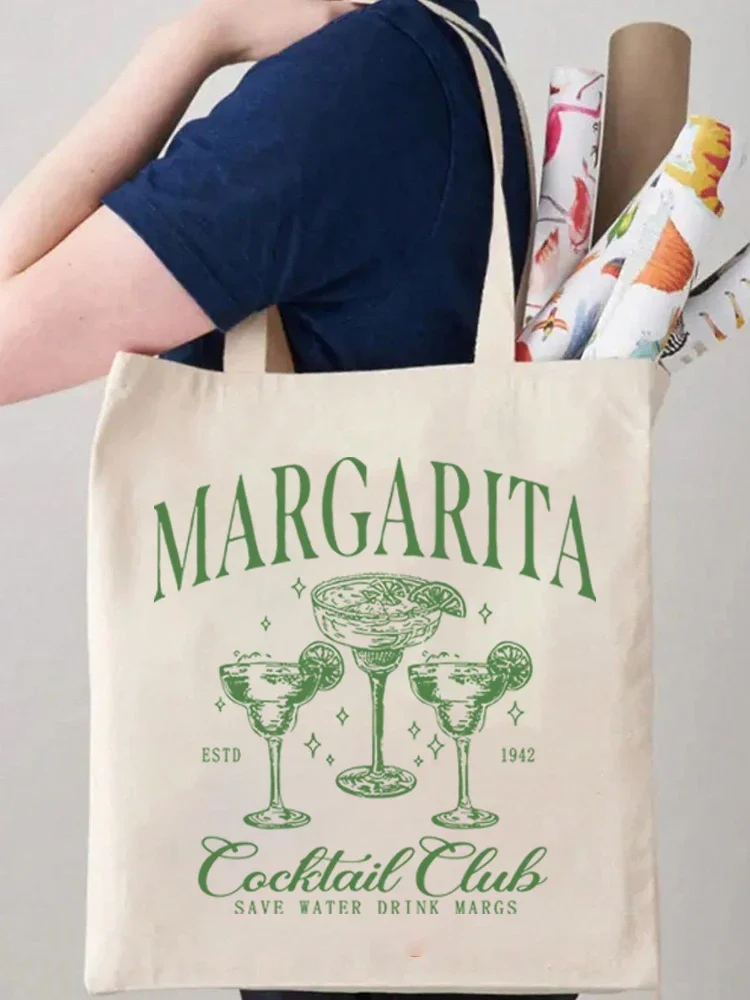 Borsa da donna modello 1pc borse stampate di grande capacità borse a tracolla pieghevoli in tela per ragazze borse per lo Shopping Casual femminile