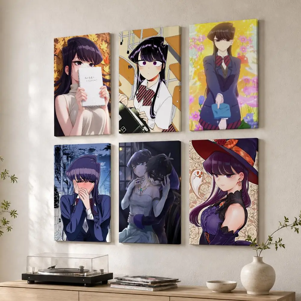 Anime K-Komi Cant Communicate Framed Wall Painting Wood Framed Wall Art Print For Bedroom Living Room Hallway Office Home Decor