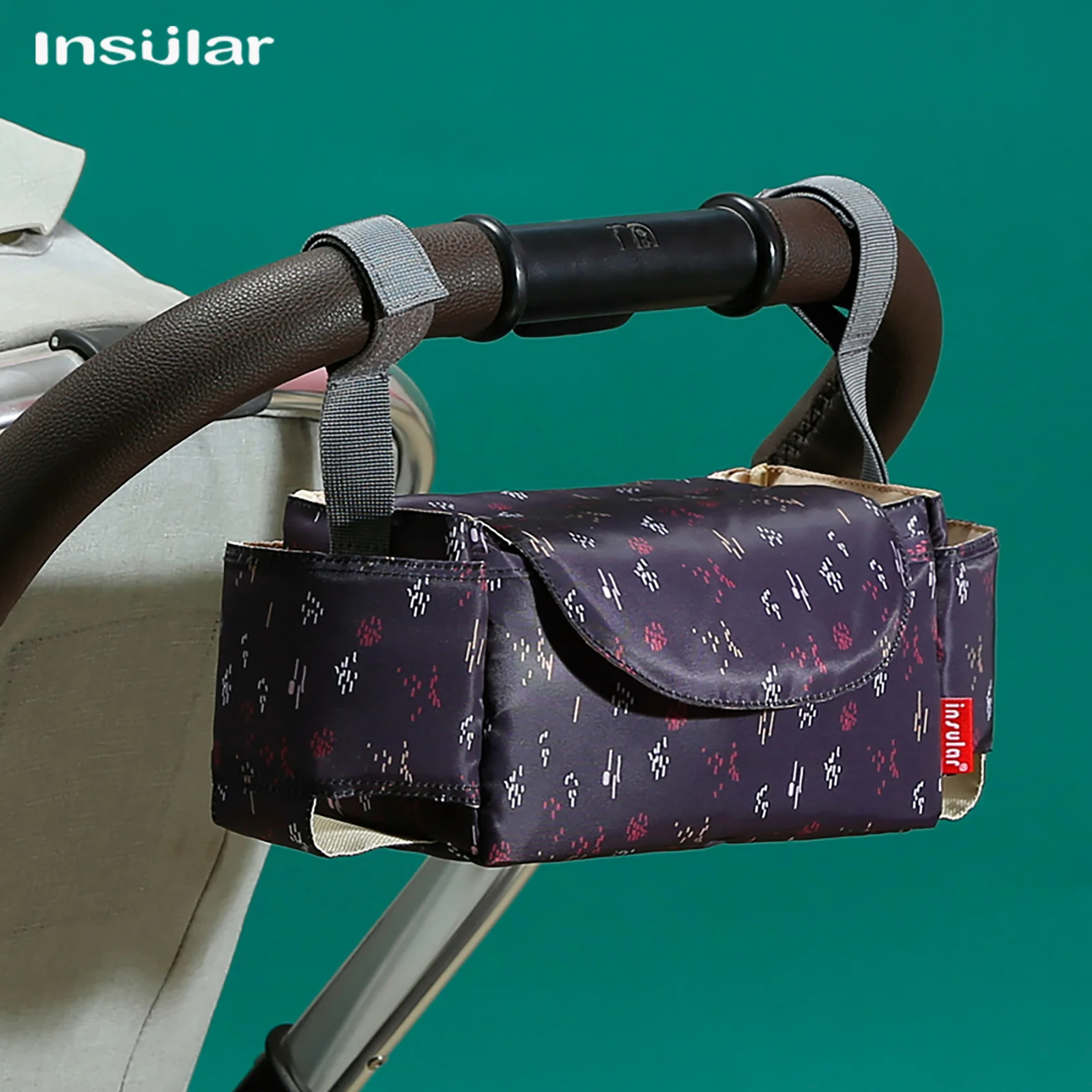 Baby Stroller Bag Mummy Organizer Nappy Diaper Bag with Basket Hook Cup Holder for Pram Carriage Buggy Cart Stroller Accessories
