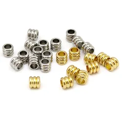 20Pcs Stainless Steel Tube Spacer Beads Gold Plated Big Hole Beads for DIY Jewelry Handmade Necklace Bracelet Making Accessories