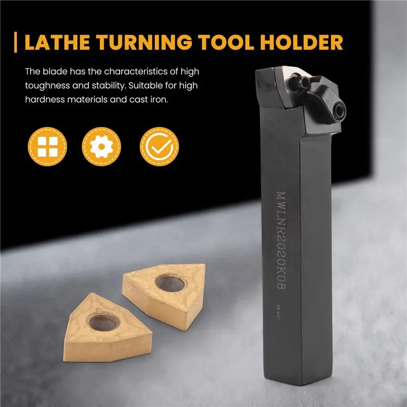 Aug. Set Of 20Mm Lathe Turning Tool Holder MWLNR2020K08 + 10 WNMG0804 Carbide Inserts