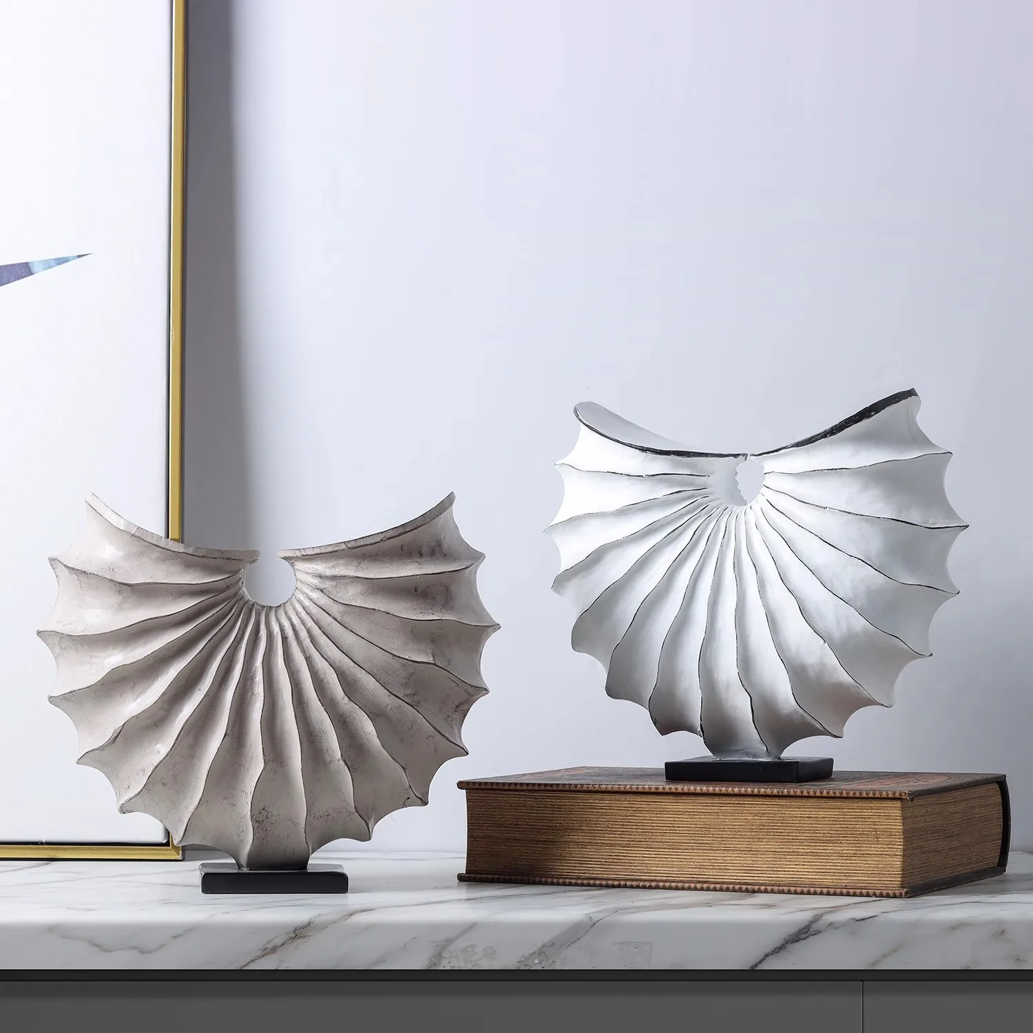 

Ретро творчество имитация деревянной раковины круглое кольцо смола маленькие украшения домашний интерьер гостиная настольные художественные украшения