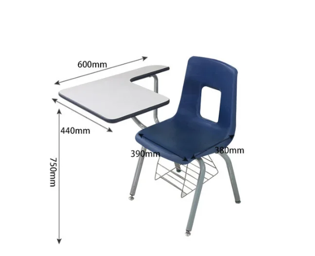 Conference folding training chair table board home student computer chair staff class office chair with writing board