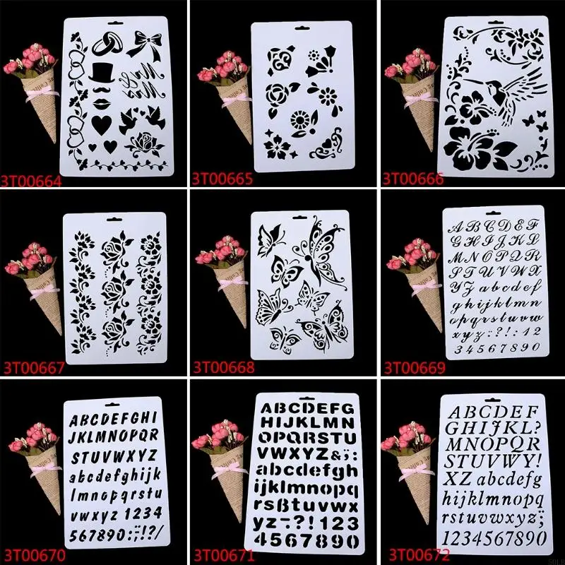 

50LB Layering Stencils Album Scrapbooking Drawing Painting Template Paper DIY Mould