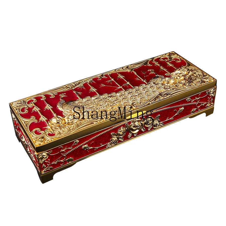 

DSA large capacity peacock jewelry storage box high-end exquisite jewelry box jewelry storage box