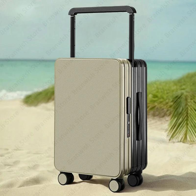 Wide Trolley Suitcase With Password Lock Basics Suitcase Rolling Luggage With Spinner Wheels Portable Luggage For Travel 24 Inch