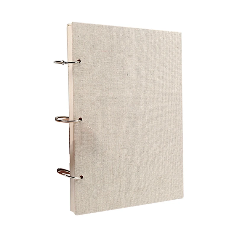 Retro Spiral Sketchbook Linen Hardcover 120 Pages 160GSM Thick Refillable Loose Leaf Notebook(16K)