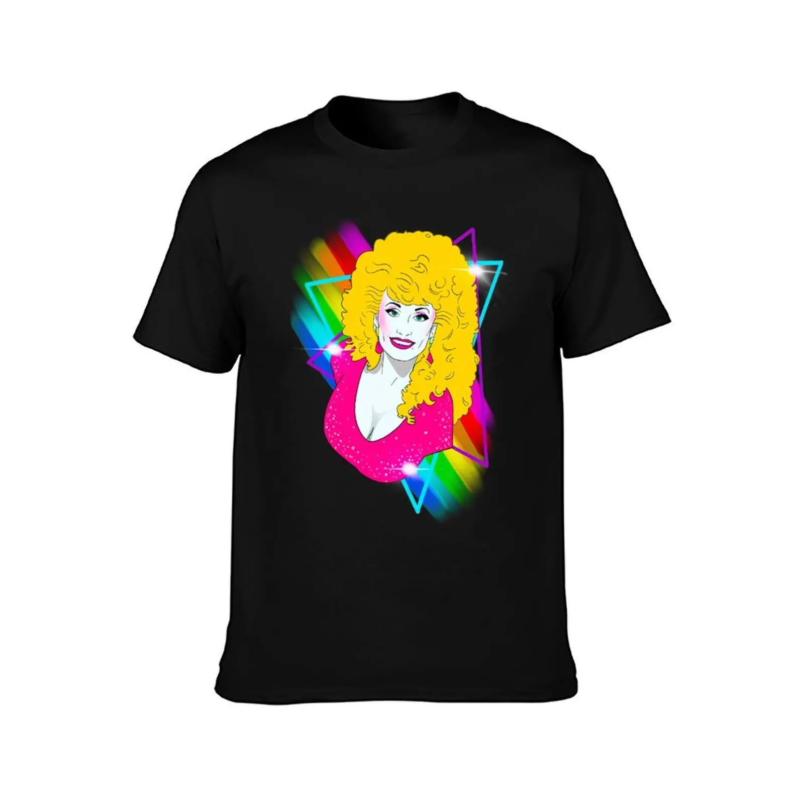 Rainbow Dolly (smaller) T-Shirt, Summer Casual Cotton Tee, Oversized Streetwear Tops, Vintage Graphic Print, Unisex Men Women