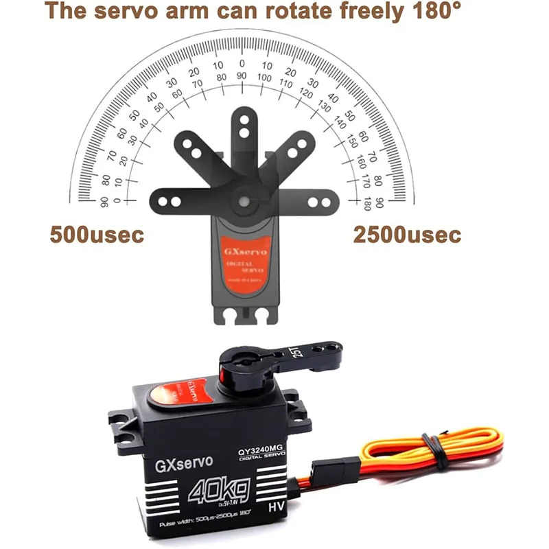 

40KG Waterproof High-Speed Digital Servo High Torque Metal Gear With 25T Servo Arm Digital Servo Kit For 1/8 1/10 Scale RC Car
