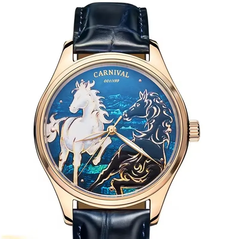

IW карнавальные механические наручные часы с синтетическим сапфиром, аксессуары для мужчин, автоматический механизм с лошадью, роскошные бренды, мужские часы
