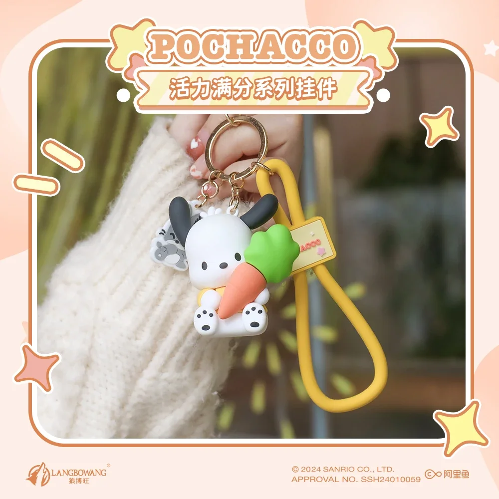 Hot Sanrio Pochacco Toy Mini Anime Action Figure Keyring Pendant Decoration Collection Keychain Model Doll Birthday Gift For Kid