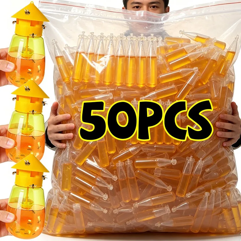 Trampa Líquida para Moscas de la Fruta, Set de Atrayente de Larga Duración, Cebo Repelente, Anti-Moscas, Control de Plagas en Huertos, Trampas Amarillas para Atrapar Abejas