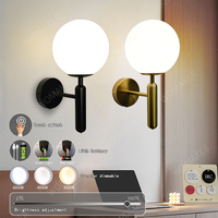 Nordic Dimming Wall Light Gold/Black 5V Cycle Charging With Battery Touch Switch Tri Color Bedhead Wall Lamp LED Room Decoration