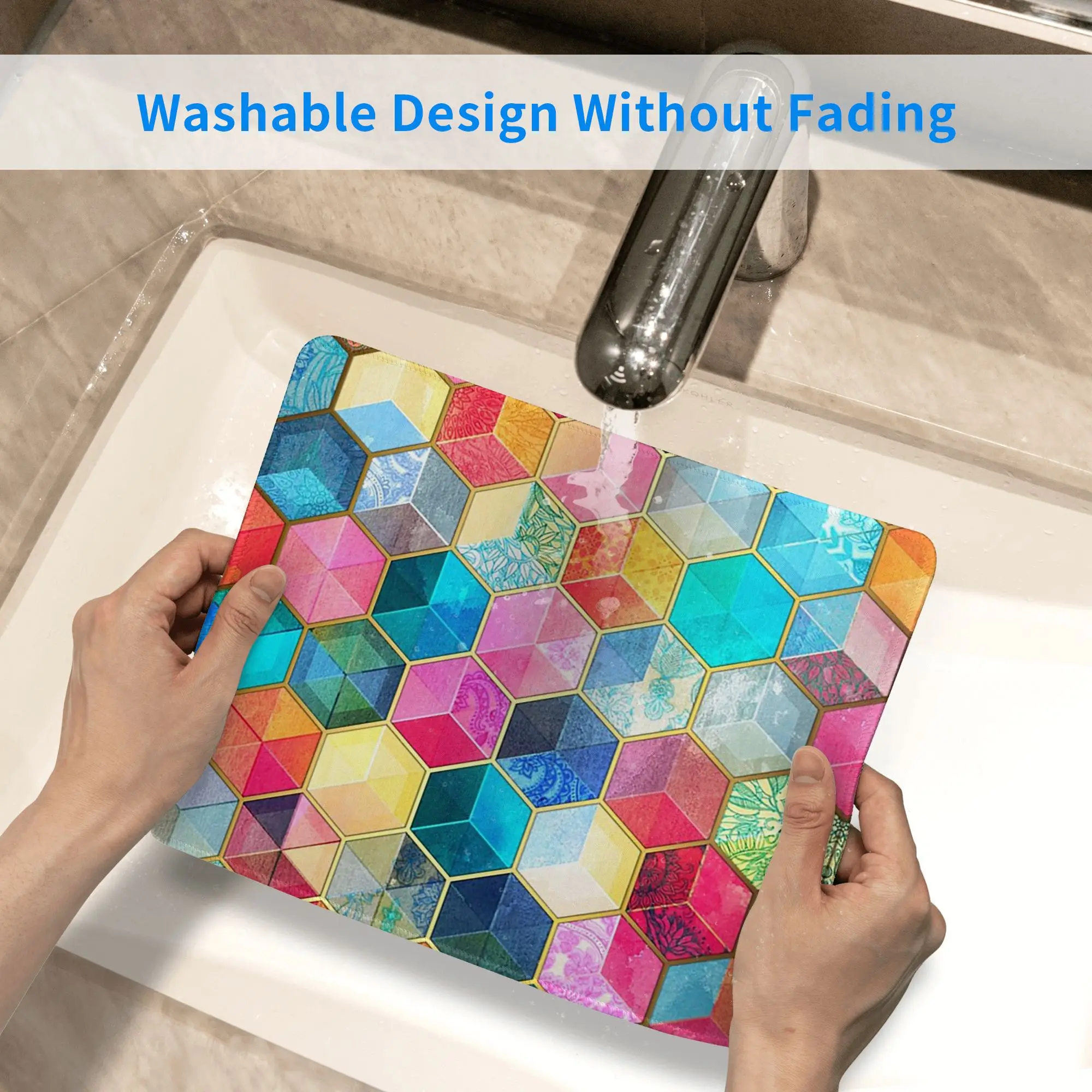 Alfombrilla de ratón con forma de cubo de panal bohemio de cristal, alfombrilla para teclado de ordenador, alfombrilla para ratón, Gaming, PC, portátil, escritorio, accesorios de oficina, alfombrillas para mesa