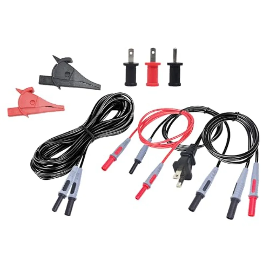 

ET450 Accessory Kit, incluidng Lead Adapters, AC Outlet Plug to Banana Plug Attach to Alligator Clips, Outlet Tabs/Prongs, Comp