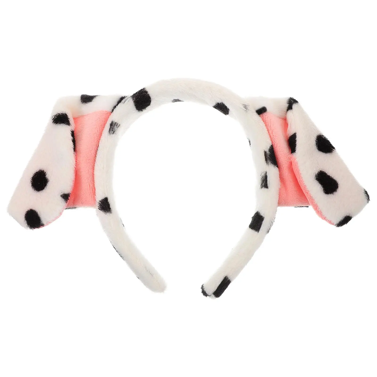 

Cartoon Dog Ear Headband Soft Cloth Dalmatian Ears Decoration Elastic Design Women Girls Bath Festival Cosplay Accessories White