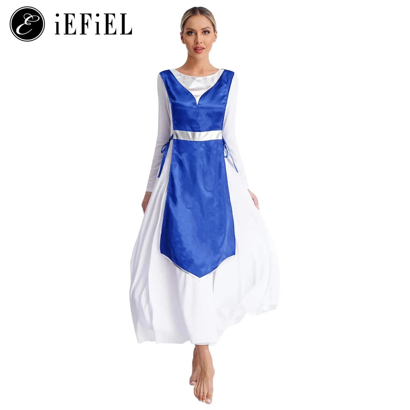 

Женская шелковая туника с драпировкой для празднования духа, танцевальная туника, пуловер с V-образным вырезом, одежда для поклонения церковному хору, накидка