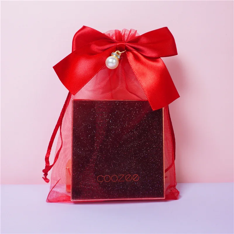 

50Pcs/Lot 10x15cm 13x18cm 17x23cm 2023 Hot Selling Red Christmas Gift Mesh Bag Wedding Candy Storage Pouches Can Be Customized