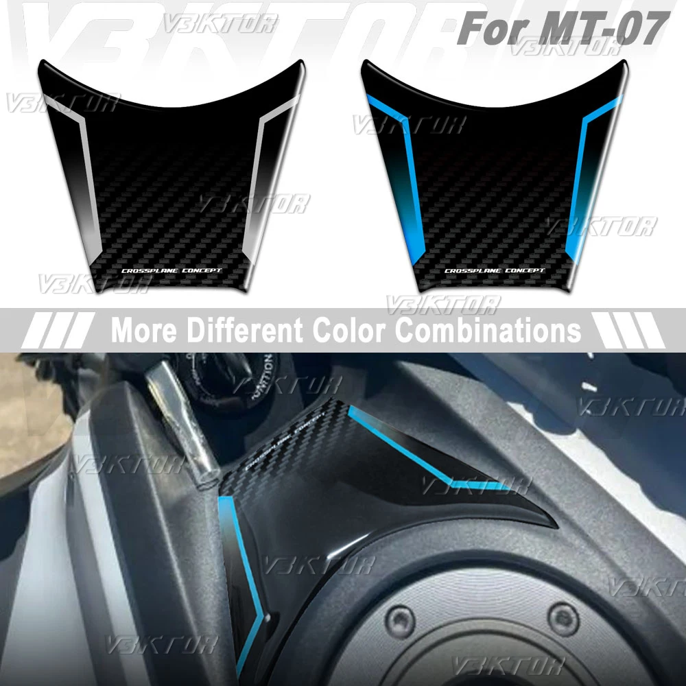 

3D полимерный замок зажигания для мотоцикла, защитная наклейка на ключ, топливный бензобак, обтекатель, наклейки для Yamaha MT07 MT 07 MT-07 2025