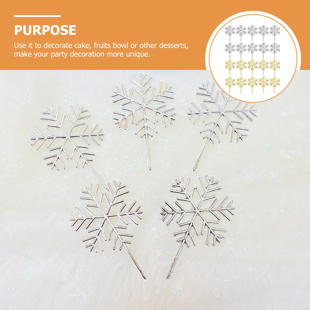 

40 шт. украшений для торта в виде снежинок, большие снежинки-топперы для рождественского торта, декор для десертов, праздничные принадлежности для вечеринок, Рождество