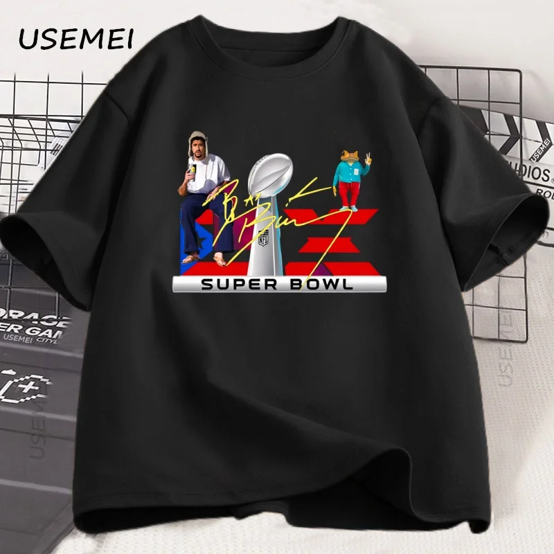 هنا من أجل The Benito Bowl تي شيرت للرجال والنساء ملابس قطنية على شكل أرنب سيئ بأكمام قصيرة مطبوعة تي شيرت جرافيك تي شيرت ملابس الشارع