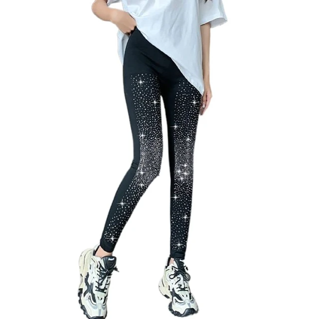 Autumn Winter modal Leggings for Women Fashion Slim Rhinestones leggins women Skinny pants